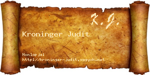 Kroninger Judit névjegykártya